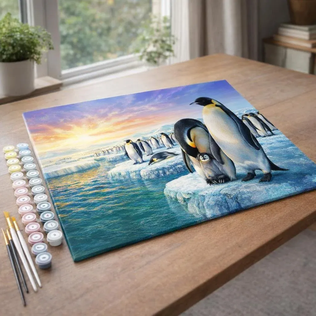 Peinture par numéro Pingouins sur la banquise