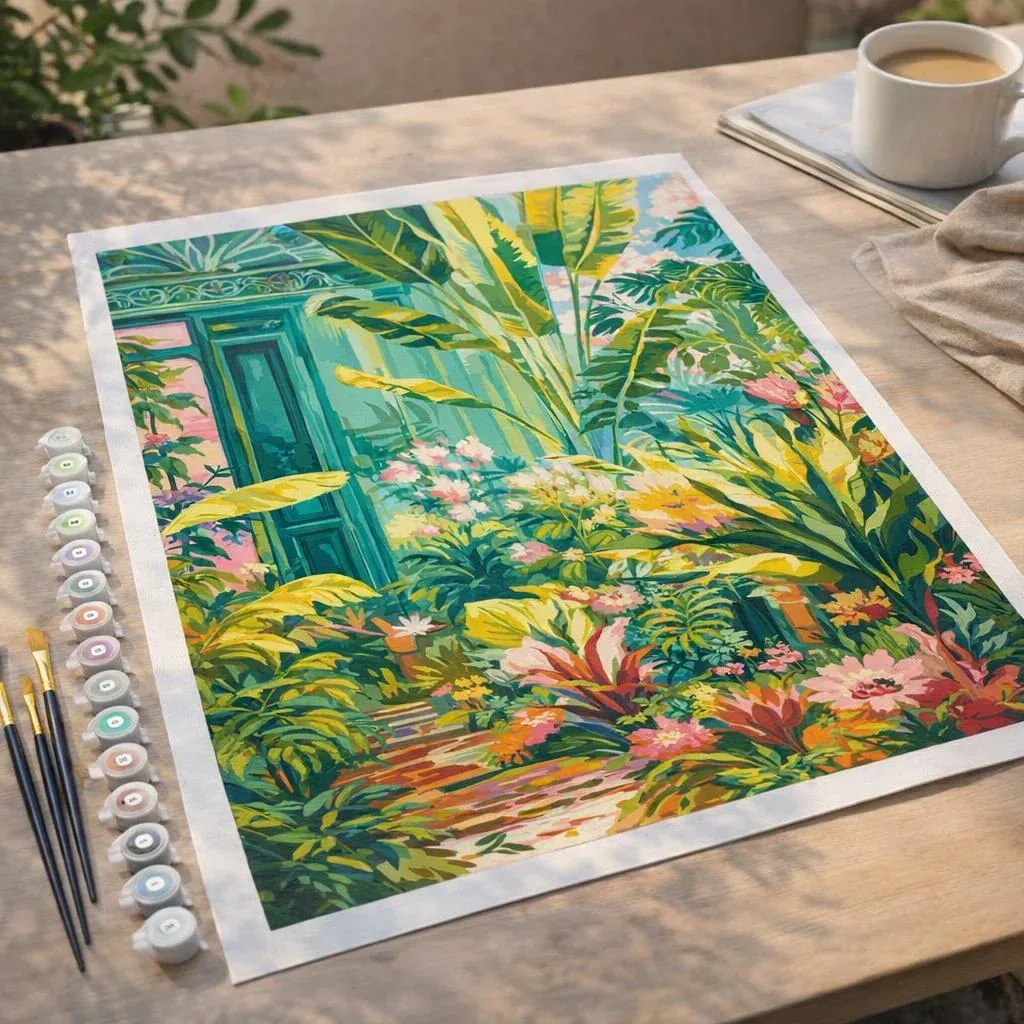 Peinture par numéro Porte tropicale