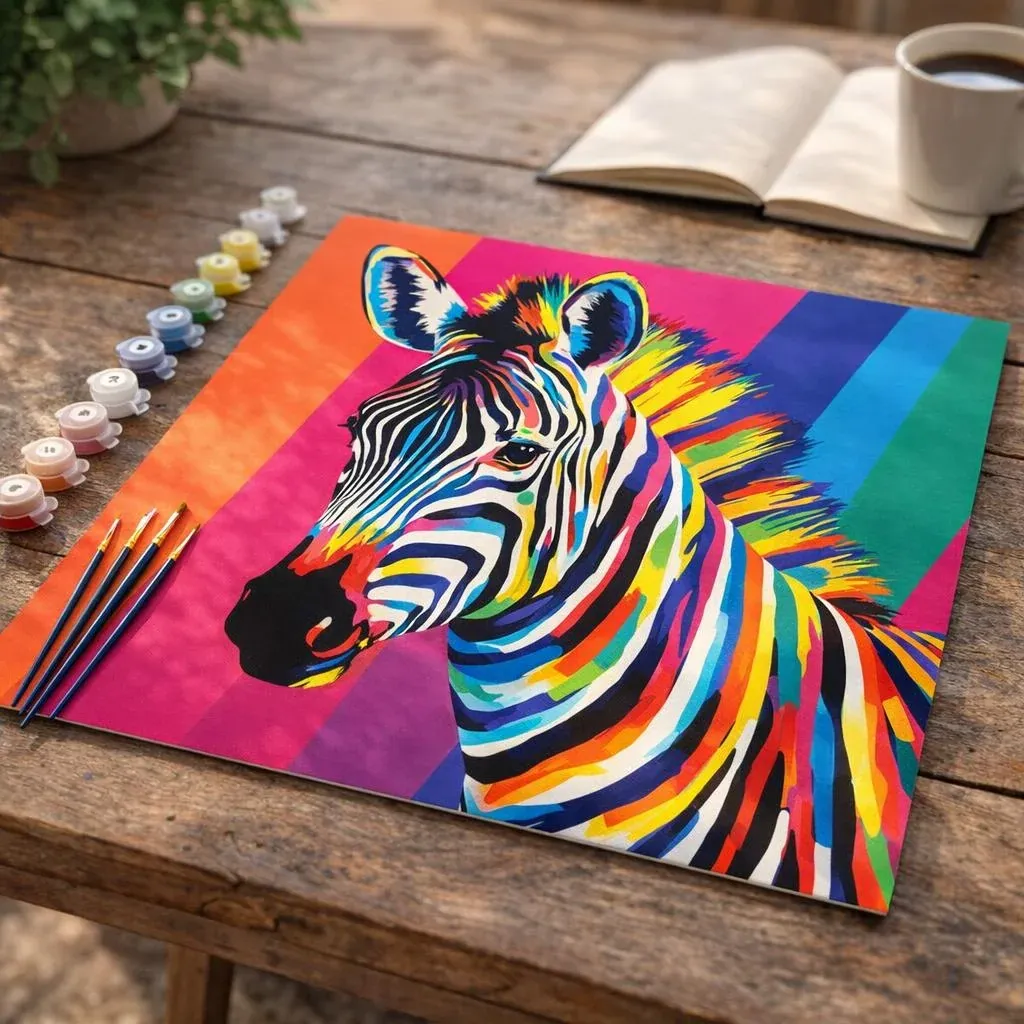 Peinture par numéro Rayure de zèbre Pop Art