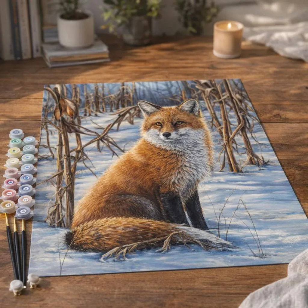 Peinture par numéro Renard dans la Neige
