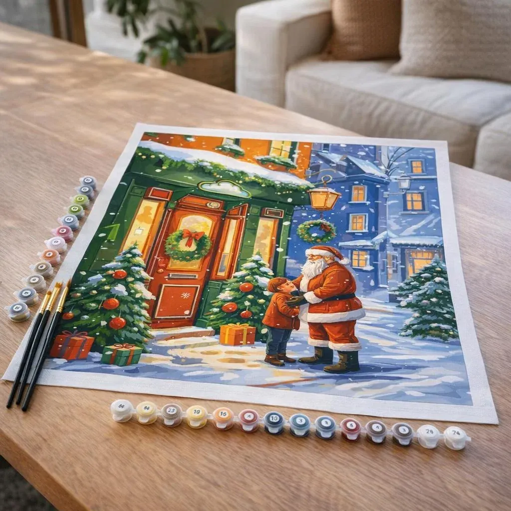 Peinture par numéro Rencontre avec le Père Noël 2