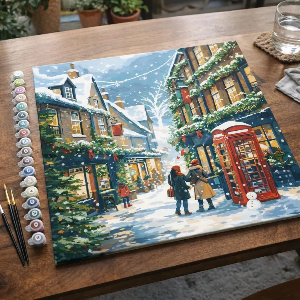 Peinture par numéro Rue de Noël Britannique