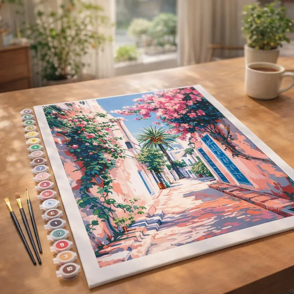 Peinture par numéro Ruelle fleurie