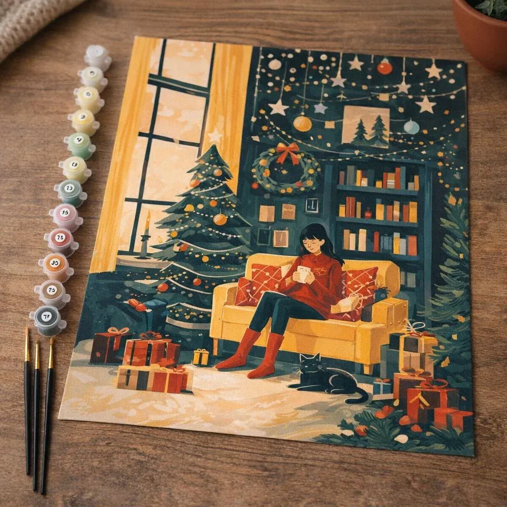 Peinture par numéro Soirée de Noël Conviviale