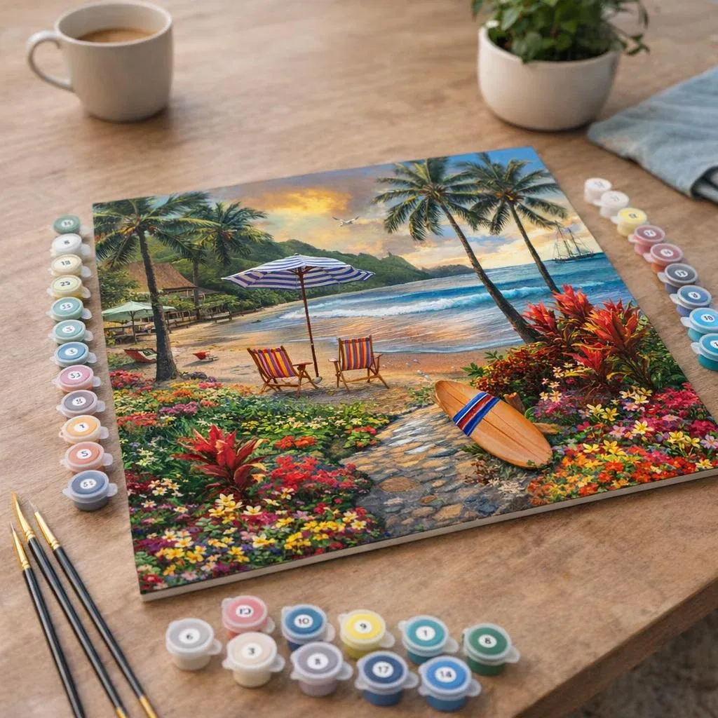 Peinture par numéro Sous les cocotiers