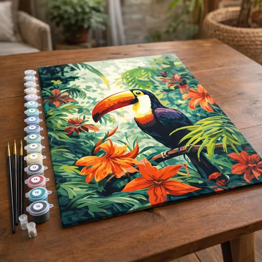 Peinture par numéro Toucan dans la jungle