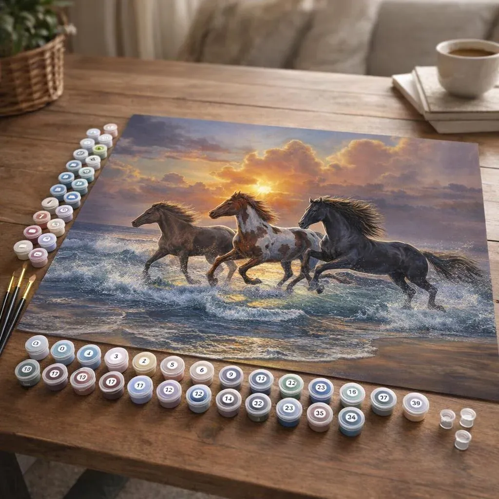 Peinture par numéro Trio de Chevaux