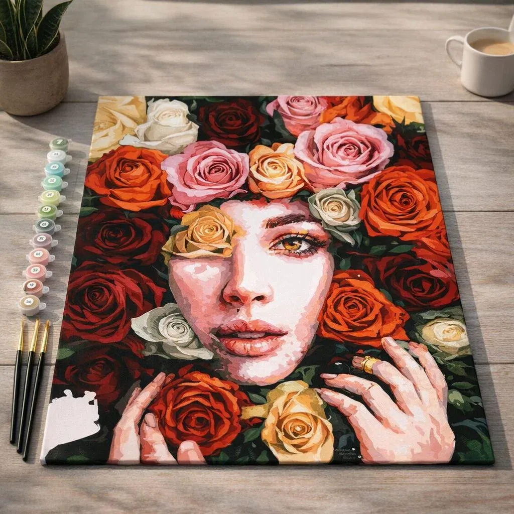 Peinture par numéro Visage de roses