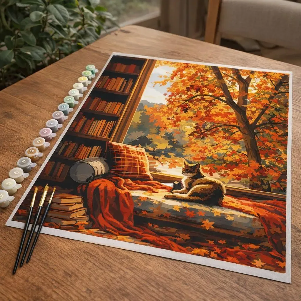 Peinture par numéro Vue du Chat en Automne
