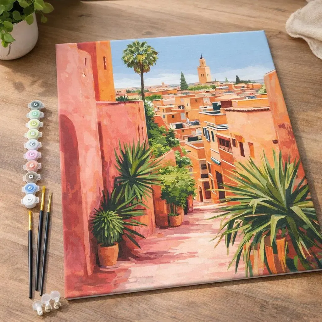 Peinture par numéro Vue sur une ville marocaine